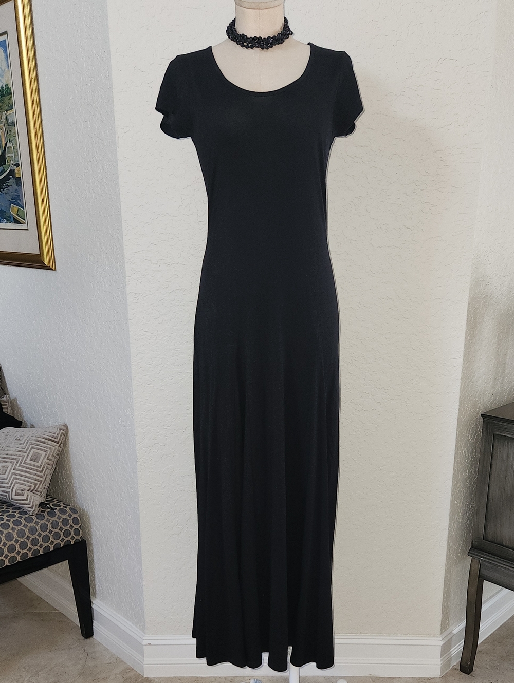 Ralph Lauren Black Short-Sleeve Maxi Dress